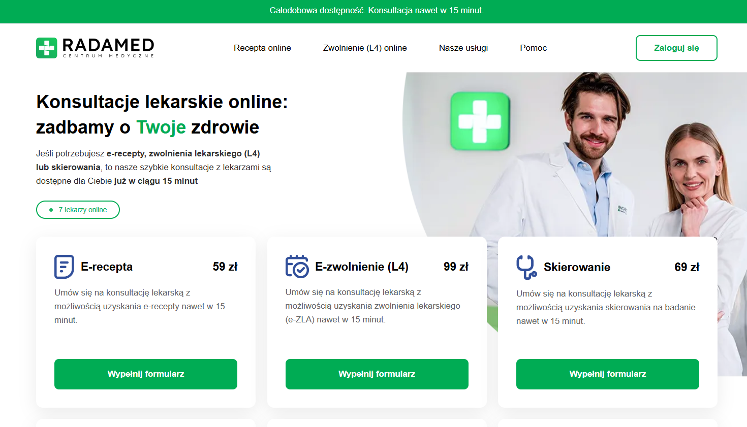 Zrzut ekranu radamed.pl